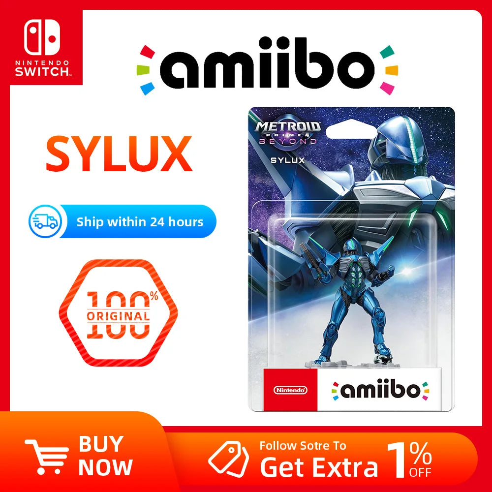 Nintendo Switch Amiibo Figure - Sylux/Samus/Samus Viole - Metroid Prime 4 amiibo  for Switch Game Console Game Interaction Model