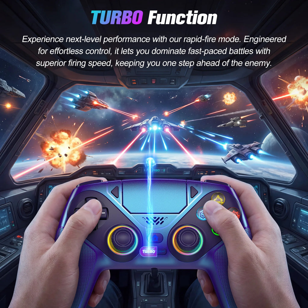 Controller for Playstation 5/PS5/PS5 Pro/Slim/PC,Wireless Gamepads RGB Joystick Turbo/Marco Program Dual Vibrate Game Controle