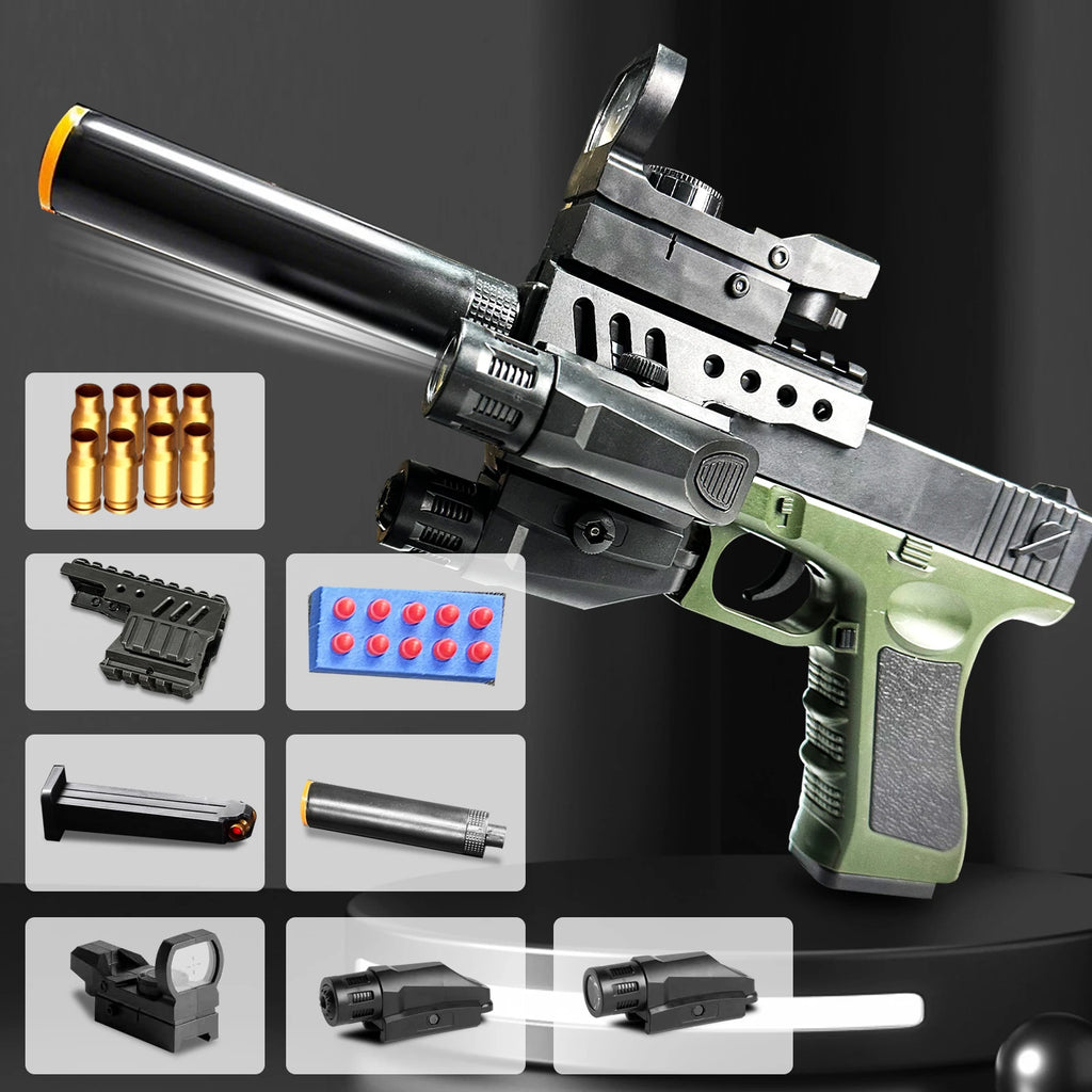 Pistol Toy Gun,Foam Blaster,Shooting With EVA Soft Foam Bullets,Is A Toy To Exercise Physical Coordination,Fun Outdoor Activity