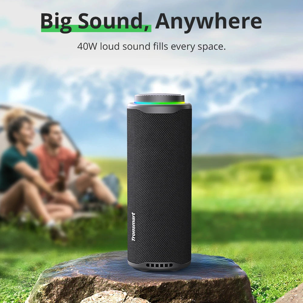 Tronsmart T8 Speaker Bluetooth Portable Speaker with Deep Bass, 40W, 360 Degree Sound, Waterproof IPX7, for Camping
