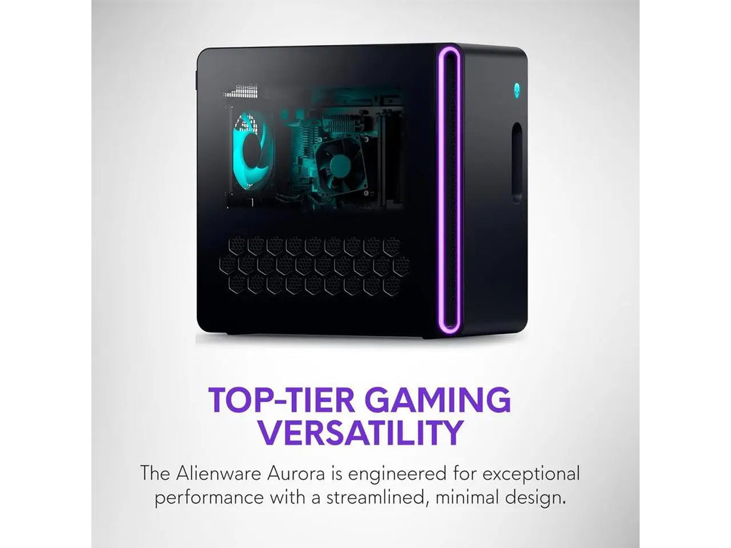 Alienware Aurora Gaming Desktop ACT1250 - Intel Core Ultra 7 265F Processor, Air Cooled, NVIDIA GeForce RTX 5060Ti, 16GB DDR5 RAM, 1TB SSD, 500W Platinum Rated PSU, Win 11 Home - Clear Panel