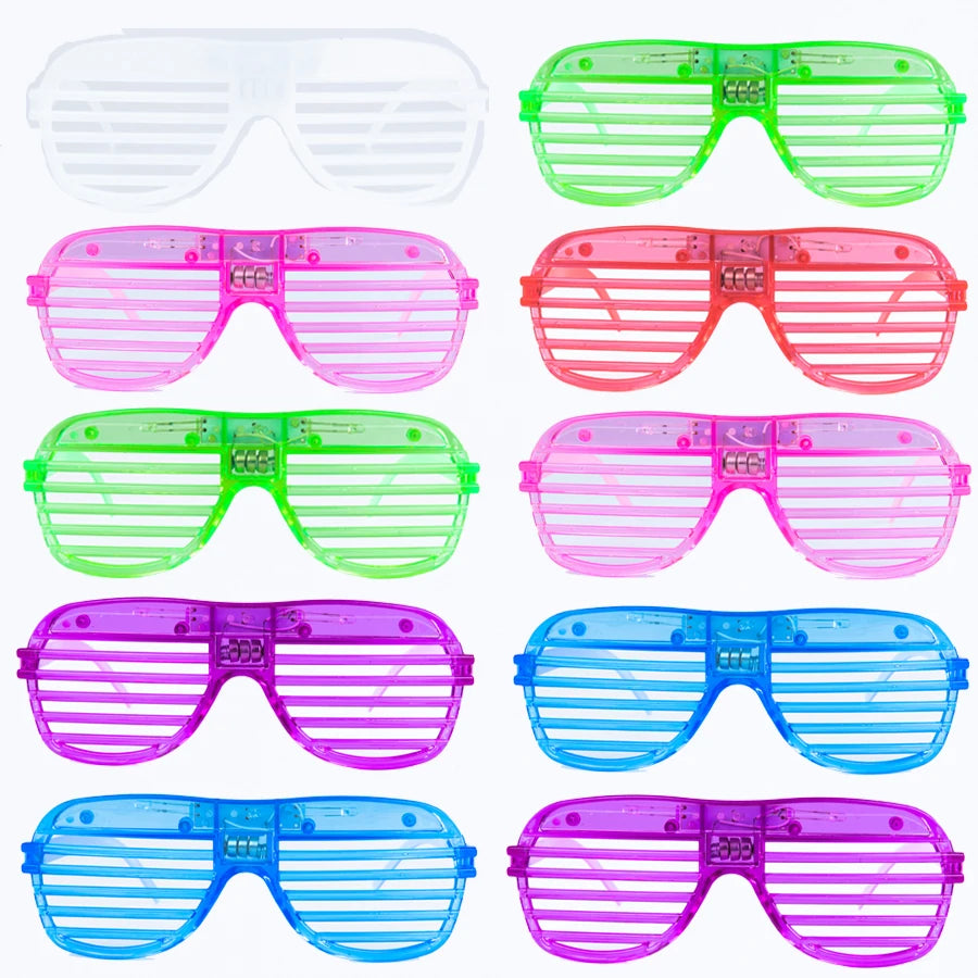 5-50 PCS 3 Modes LED Glasses Glow In The Dark Party Neon Luminous Glasses  Birthday Wedding LED Party Supplies