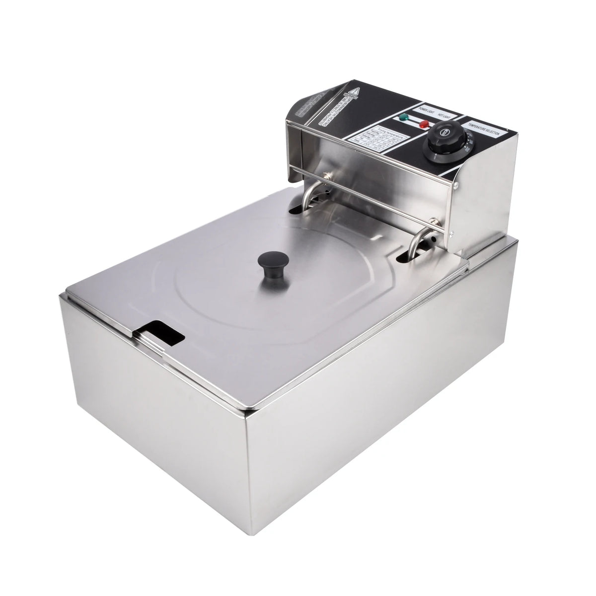 One Electric Deep Fryer with Filter Plate and Frying Basket, with Gloves Tank Stainless Steel Fryer for French Fries, Chicken, And Snacks, Adjustable Temperature Control, And The Lid Helps Prevent Hot Oil from Splattering