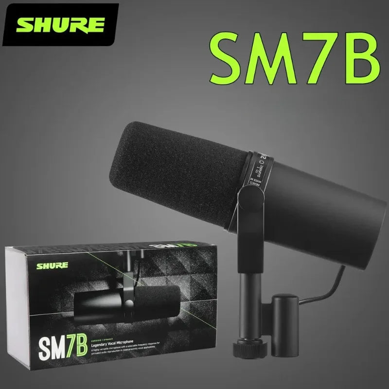 Shure SM7B Microphone Sm7b Dynamic Microphone Podcast Studio Set for Live/Stage Recording Podcasting Cardioid Black Metal Mic