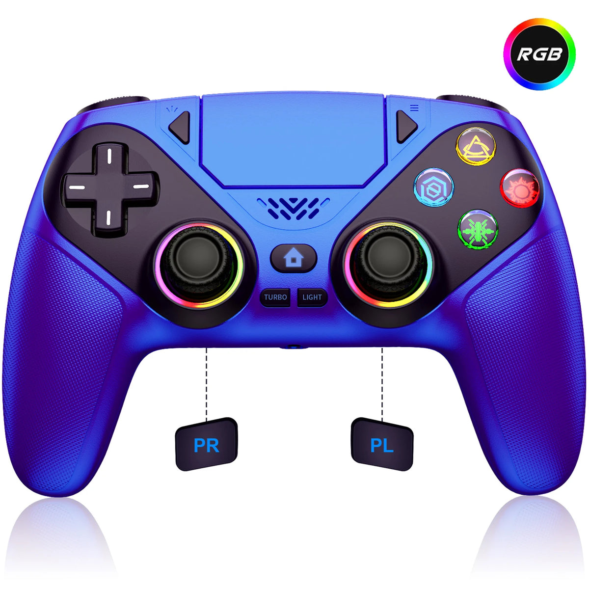 Controller for Playstation 5/PS5/PS5 Pro/Slim/PC,Wireless Gamepads RGB Joystick Turbo/Marco Program Dual Vibrate Game Controle