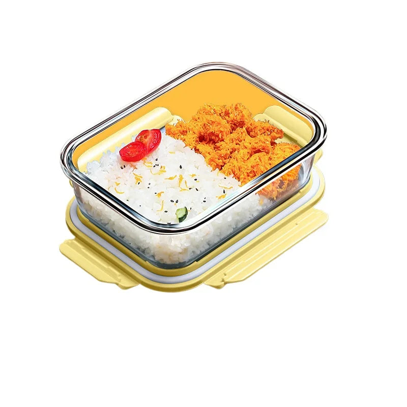Glass Fresh-Keeping Box High Borosilicate Heat-Resistant Microwave Oven Bento Fridge Special Sealed Bowl Food Storage Containers