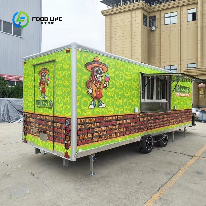 Outdoor Mobile Kitchen bar Food Trailer Restaurant Fast Pizza Catering Food Truck with Full Kitchen