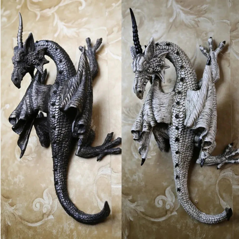 New Black and White Flying Dragon Gardening Pendant Garden Home Decoration Resin Crafts Bedroom Kitchen Living Room Wall Home