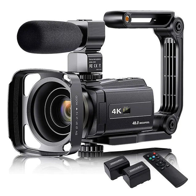 48MP 4K Video Camera 16X Zoom 3.0" Camcorder with Microphone Vlogging Touch Screen IR Night Vision Wi-Fi Vlog Cameras Web