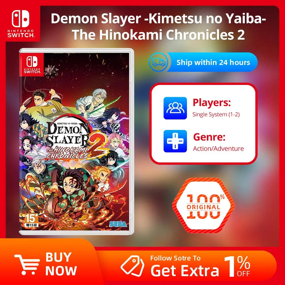 Nintendo Switch Game Deals - Demon Slayer -Kimetsu no Yaiba- The Hinokami Chronicle 2- Original Physical Game Card for switch