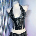 Hand Made Teen Chain Trendy Goth Grunge DIY Y2K TOPS Gothic Tank Eco Harajuku Kawaii E-Girls 90s Punk Rock Studded Rivet Emo