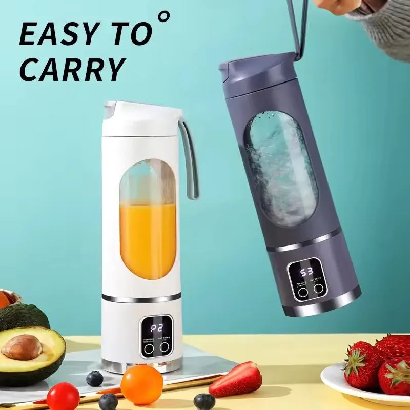 2026 New Household Charging MINI Crushed Ice Electric Juicer Powerful Motor 450ML Large Capacity Digital Display Juice Cup