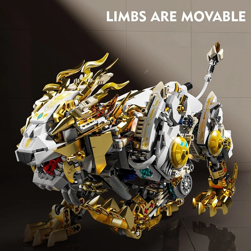 Creative Mechanical Lion Building Blocks Set STEM Educational Toys Kit DIY Tabletop Decorations Gift For Boys Girls 1073PCS