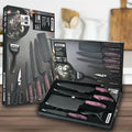 Professional 6-piece kitchen knife set hammer-textured sharp cutting blade meat and salmon slicing knife, kitchen cooking knives