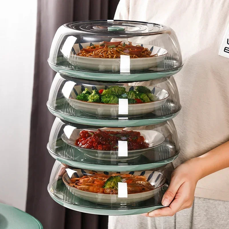 Household Food Insulation Cover Transparent Stackable Dust-Proof Insect Food Insulation Cover Kitchen Gadgets Reusable