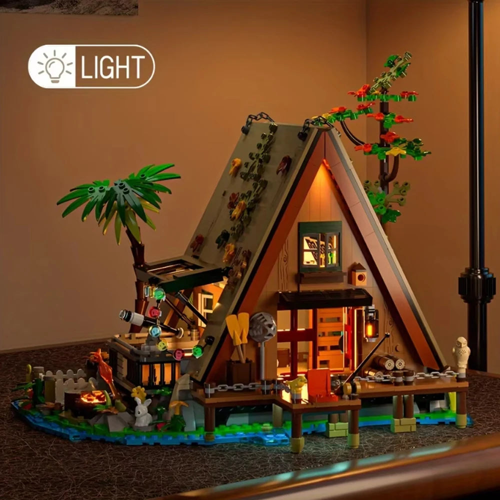 1486PCS / 1108PCS Forest House building blocks with LED light Tree Cabin Display Bricks Set Kit for Nature Lovers Adults Kids