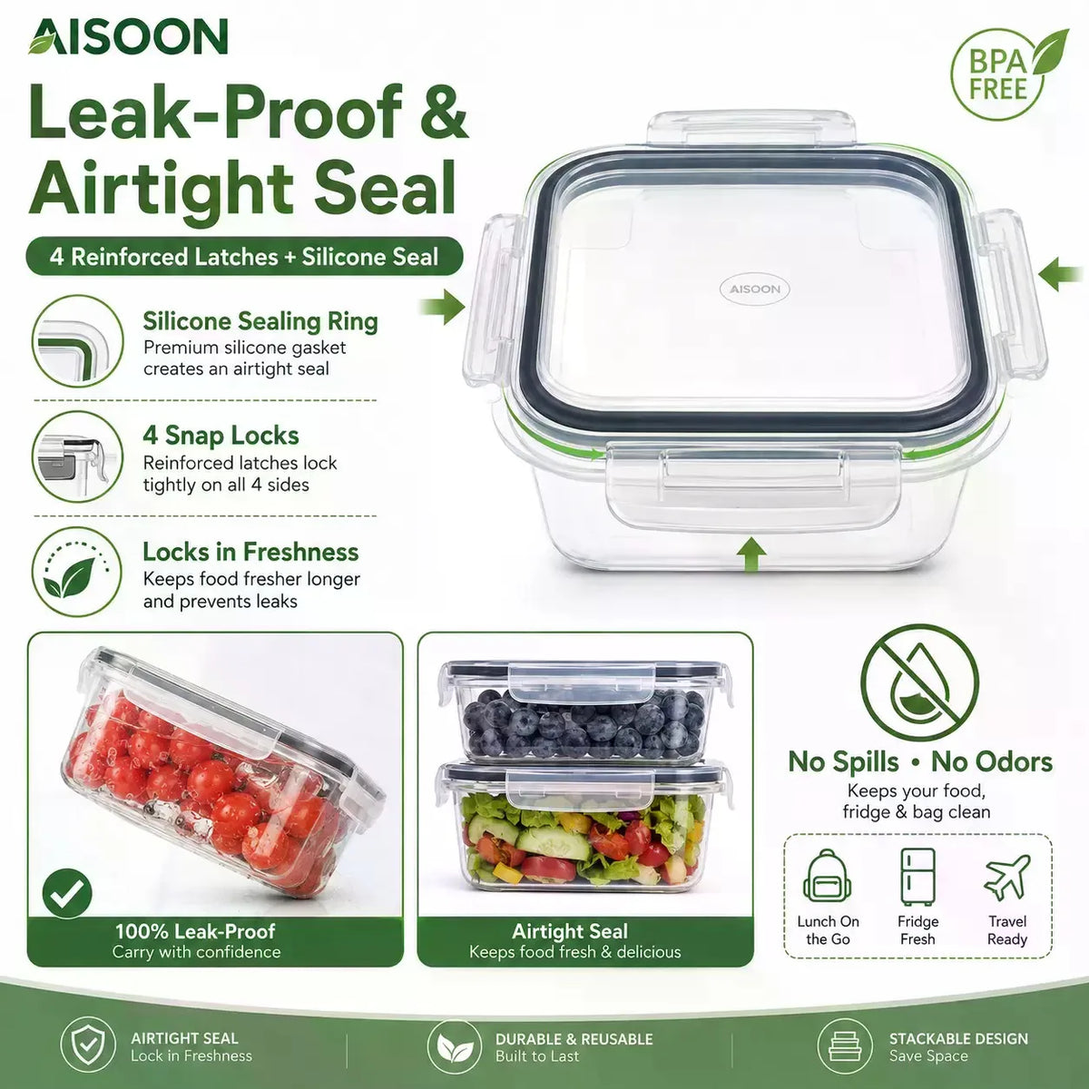 40 PCS Extra Large 85oz Silicone Airtight Food Storage Containers Set (20 Containers + 20 Lids) - Square, Round, Rectangular, Nestable Shapes, Leakproof, Reusable, Microwave & Dishwasher Safe, Labels & Pen for Fridge Organization, Home Meal Prep