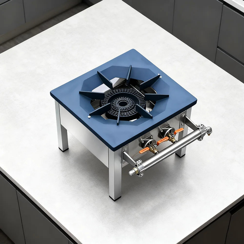 Kitchen Cooktop Stove Energy-Saving Gas Stove Commercial Household Single Gas Stove Dual Ring LPG/Natural Gas Short Footed Stove