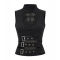 REDDACHiC Lace Hollow Sleeveless Top Skirt Women Set Goth Black Stripe Bustle Skirt Belt Tank Top Grunge Music Festival Outfits