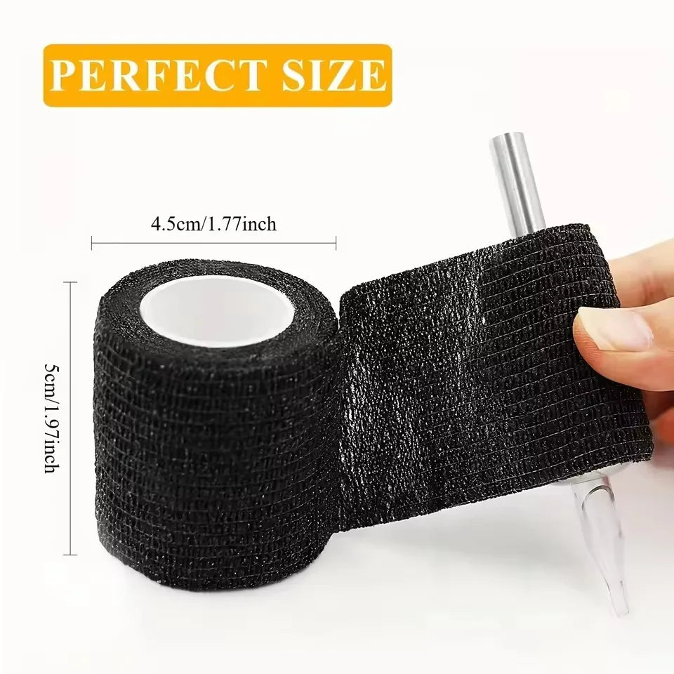 DQFART Tattoo Kit 30ml Black Tattoo Ink 20Pcs Tattoo Ink Cap 3Pcs Tattoo Grip Wraps 5Pcs Tattoo Transfer Paper Tattoo Supplies