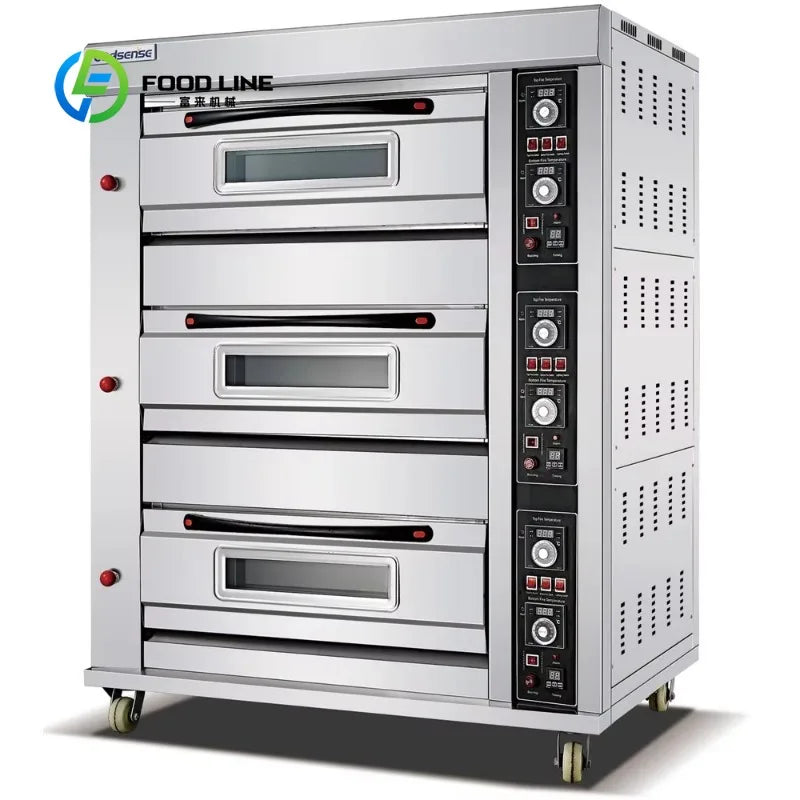 Customized size Restaurant Kitchen Equipment Commercial Stainless Steel Large Capacity Gas Bake Oven 3rd Floor 9 Tray