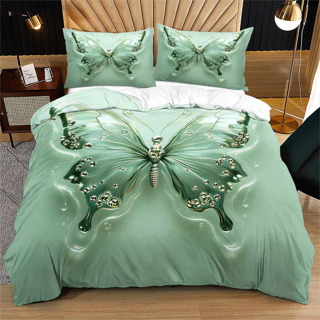 Gothic Moth Flower Duvet Cover Set Skull Butterfly Print Bedding Set Microfiber Aesthetic Home Decor Bedroom Comforter