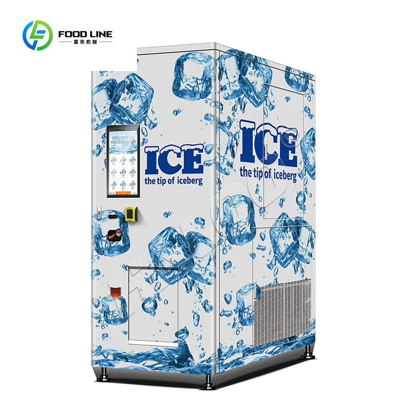 FOODLINE Customized Vending Machines Supplier Maquinas Expendedoras Bagged Solutions Outdoor Self-Service  Ice Cube Vending