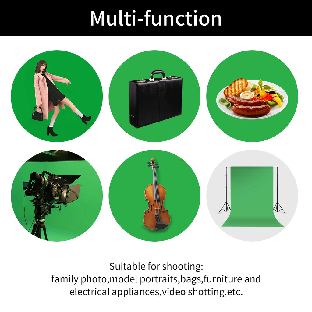 Selens Green Screen Backdrop Chroma key 1.6m x 3m Background for Studio Photo Lighting Green Screen Collapsible Background