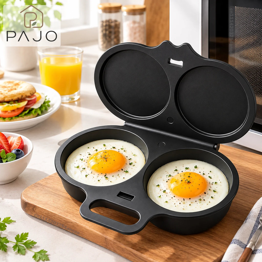 Microwave Egg Cooker Double Cavity Egg Poacher Food Grade Non Stick Egg Steamer Oil Free Breakfast Maker Reusable Kitchen Mold