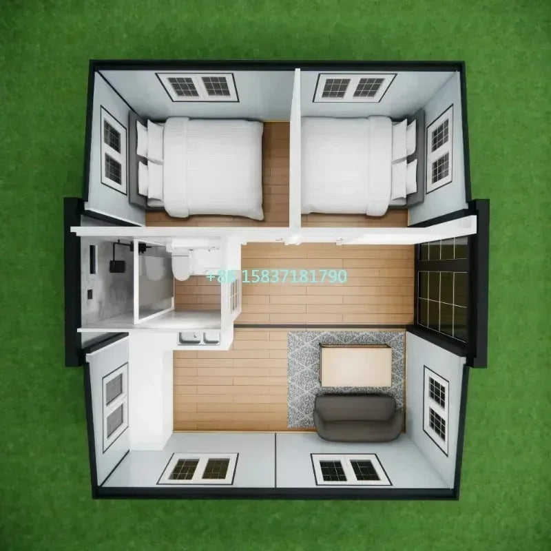 Low Cost Container House Tiny Living Homes Prefabricated Prefab Container House Coffee Shed Garage Tiny House Container for US