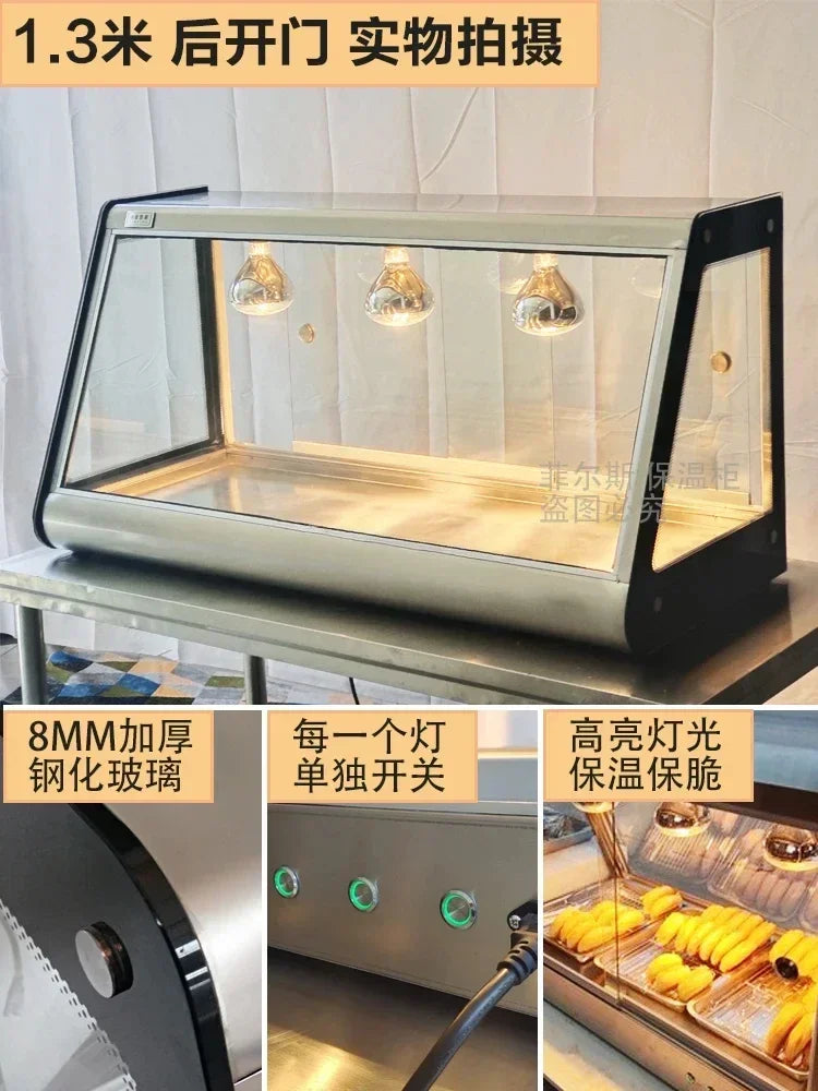 Heated Display Cabinet Commercial Heating Constant Temperature Egg Tart Fried Chicken Bread Desktop Incubator Display Cabinet