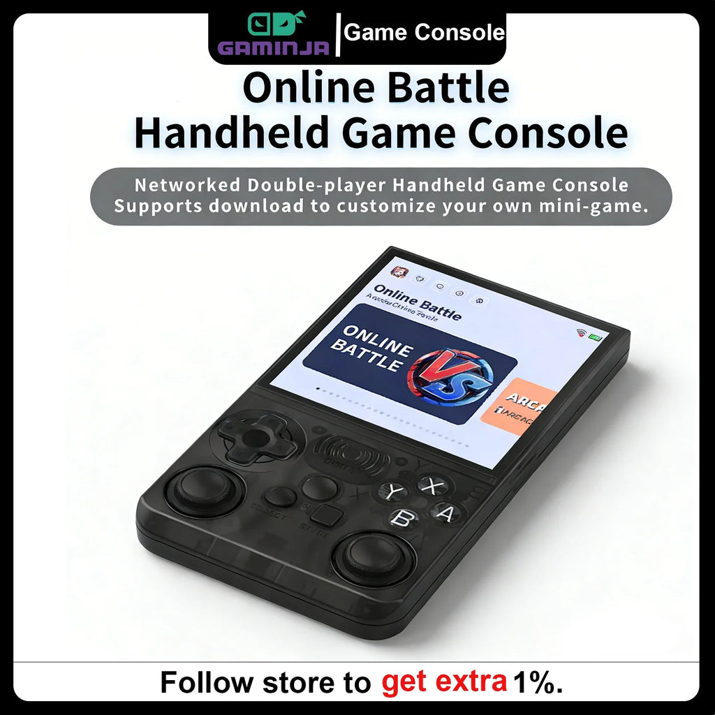 GAMINJA ANS13 Retro Handheld Video Game Console 4.0 Inch IPS Screen Portable Pocket Gaming System with 15000+ Built-In Games