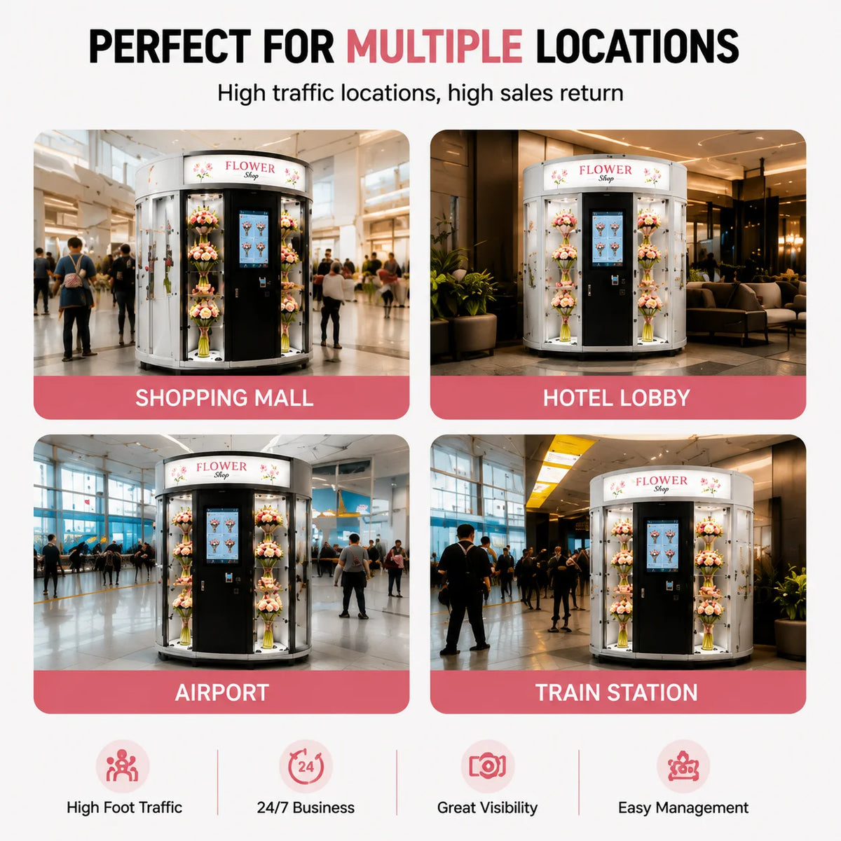 Flower Vending Machine | Automatic Fresh Flower Vending Machine for Mall & Retail Self-Service Business