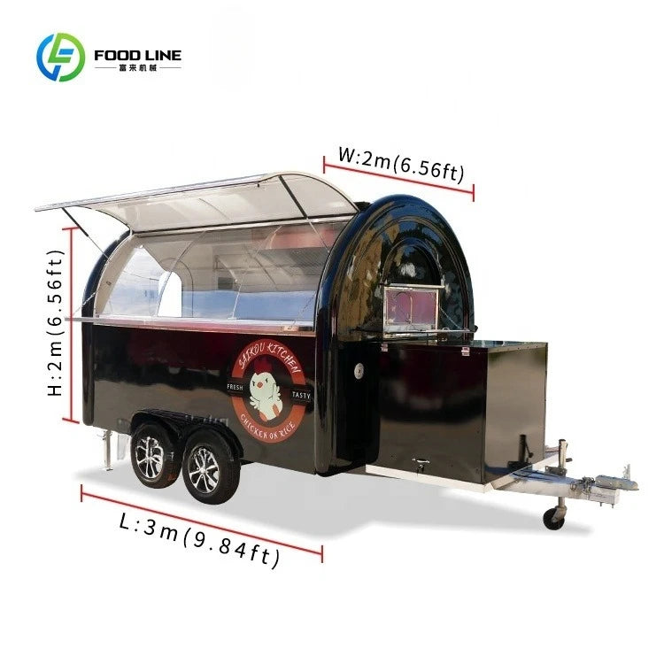 Remorque Comida Food Truck Fried Chicken Lunch Food Trailers Fully Equipped Kitchen