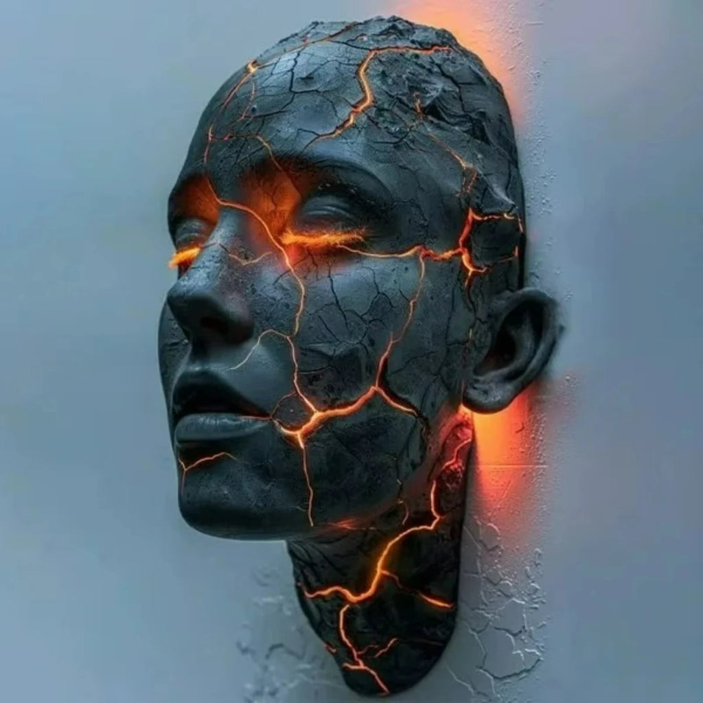 Cracked Soul Wall Lights Shattered Soul Wall Lamps Creative Figurine Luminous Resin Ornaments Sculpture Home Decorations