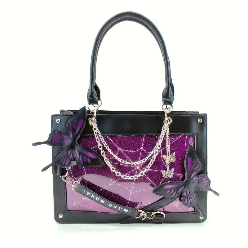 Dark Style Maze Butterfly Ita Bag Tote Shoulder Handbag for Women Goth Harajuku Casual Purse
