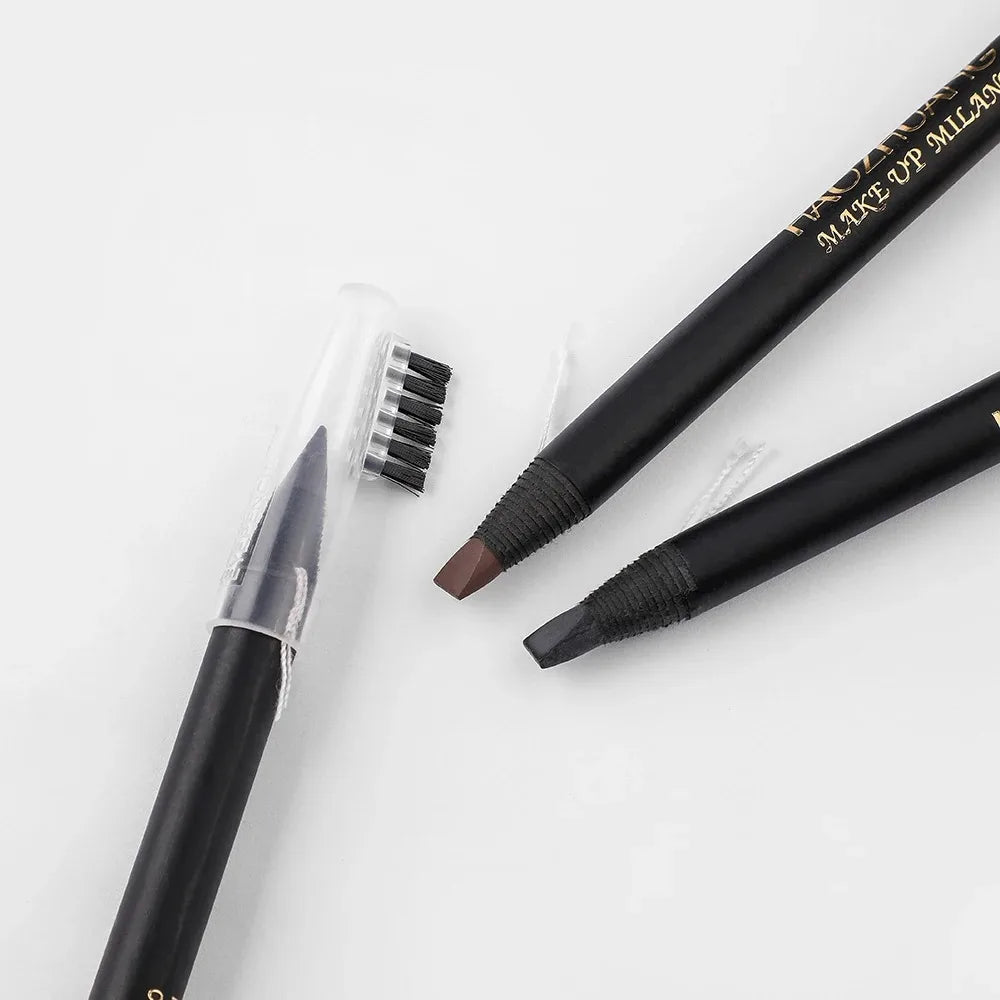 6/12PCS Eyebrow Pencil Hard Core Wholesale Makeup Pull Line Haozhuang Brand Permanent Peel off White Black Waterproof Natural