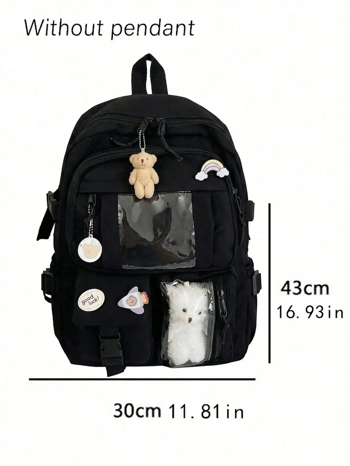 Minimalist Backpack With Practical Buckle Strap Functional Multi-Pocket School Bag For Study Heavy-Duty Laptop Bag