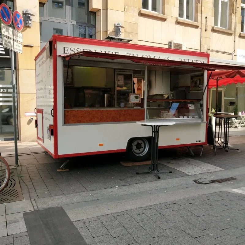 Fast Food Caravan Mobile Kitchen Shipping Container Trailer Food Kiosk with Complete Cooking System for Business Use