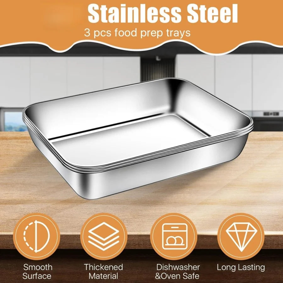 Stainless Steel Fresh-Keep Box Sealed Lunch Box with Lid Rectangle Food Container Fruit Refrigerator Storage Organizer Container
