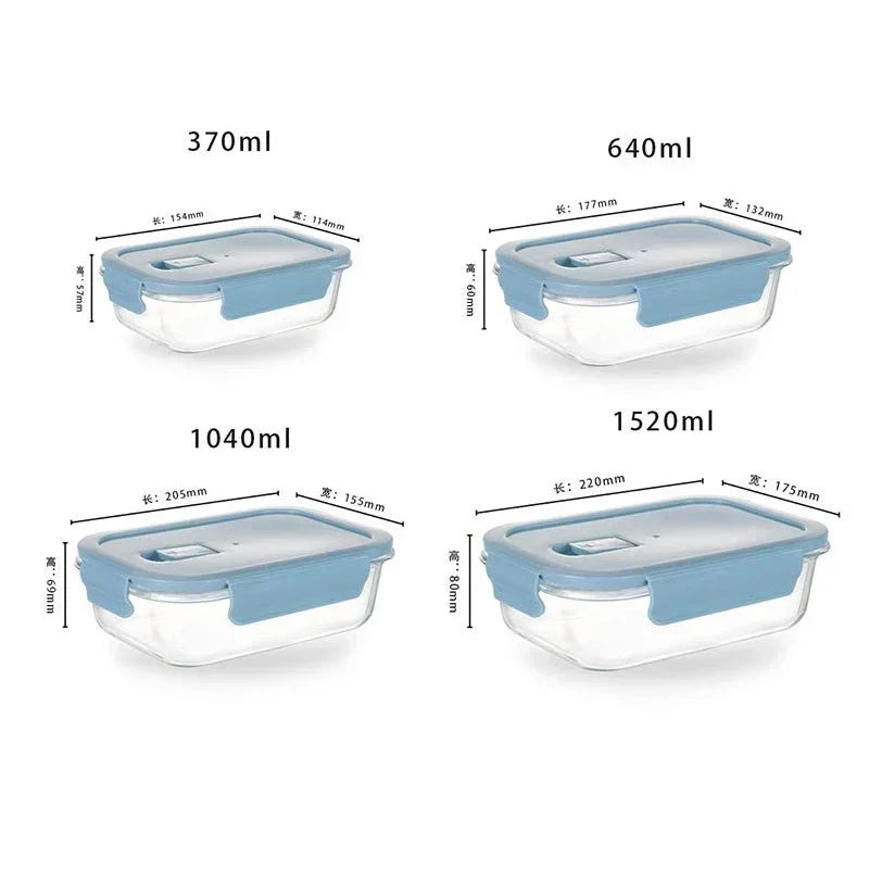 Glass Fresh-Keeping Box High Borosilicate Heat-Resistant Microwave Oven Bento Fridge Special Sealed Bowl Food Storage Containers