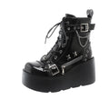 New Gothic Style Platform Vampire Cosplay Women Mid-calf Boots 2024 Winter Wedges Comfy Women Motorcycle Boots Shoes