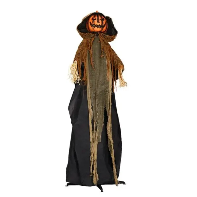 5.8ft Halloween Decorations Outdoor Life Size Animatronics Pumpkin Ghost, Sound-Actived Party Decor with Creepy Sound , Scary Haunted House Props for Garden Yard Lawn
