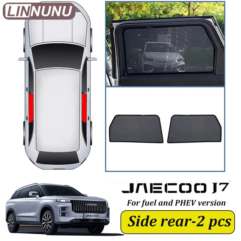 LINNUNU Car Sunshade Side Window Magnetic Mesh Curtain Summer Sun Shade UV Protection For Jaecoo J7 PHEV Fuel SHS Accessories