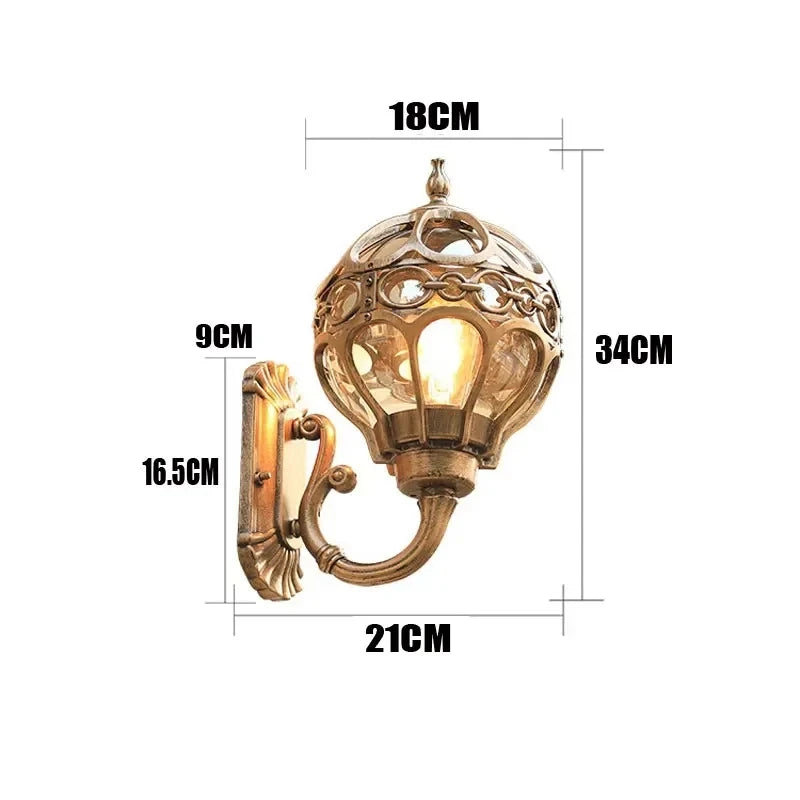 Outdoor Wall Lamp Simple European Waterproof Moisture-Proof Aluminum Lamp Courtyard Mall Gate Balcony Corridor Wall Light Garden