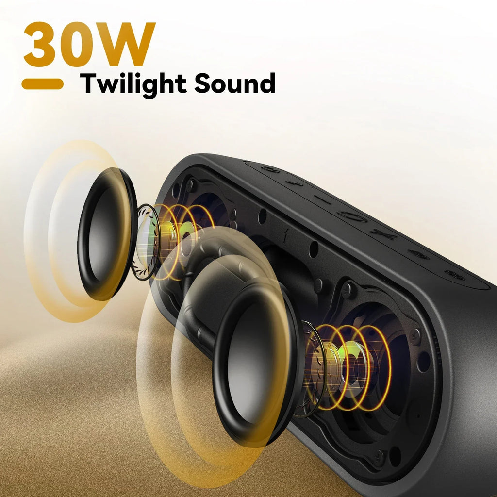 مكبر صوت بلوتوث محمول TRIBIT XSound Plus 2، قوة 30 واط، مكبر صوت لاسلكي مقاوم للماء بمعيار IPX7، وقت تشغيل 24 ساعة للتخييم والمشي لمسافات طويلة