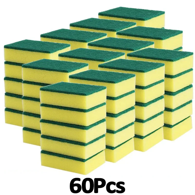 10-60Pcs Highly Absorbent Double-sided Sponges Nano Emery Magic Clean Pot Rust Stains Sponge Cleaning Brush Car Detailing Tools