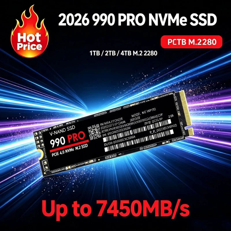 New M.2 990 PRO NVMe SSD PCIe Gen4 High Performance Internal Drive 2TB 4TB Storage Upgrade For PS5 Desktop Laptop