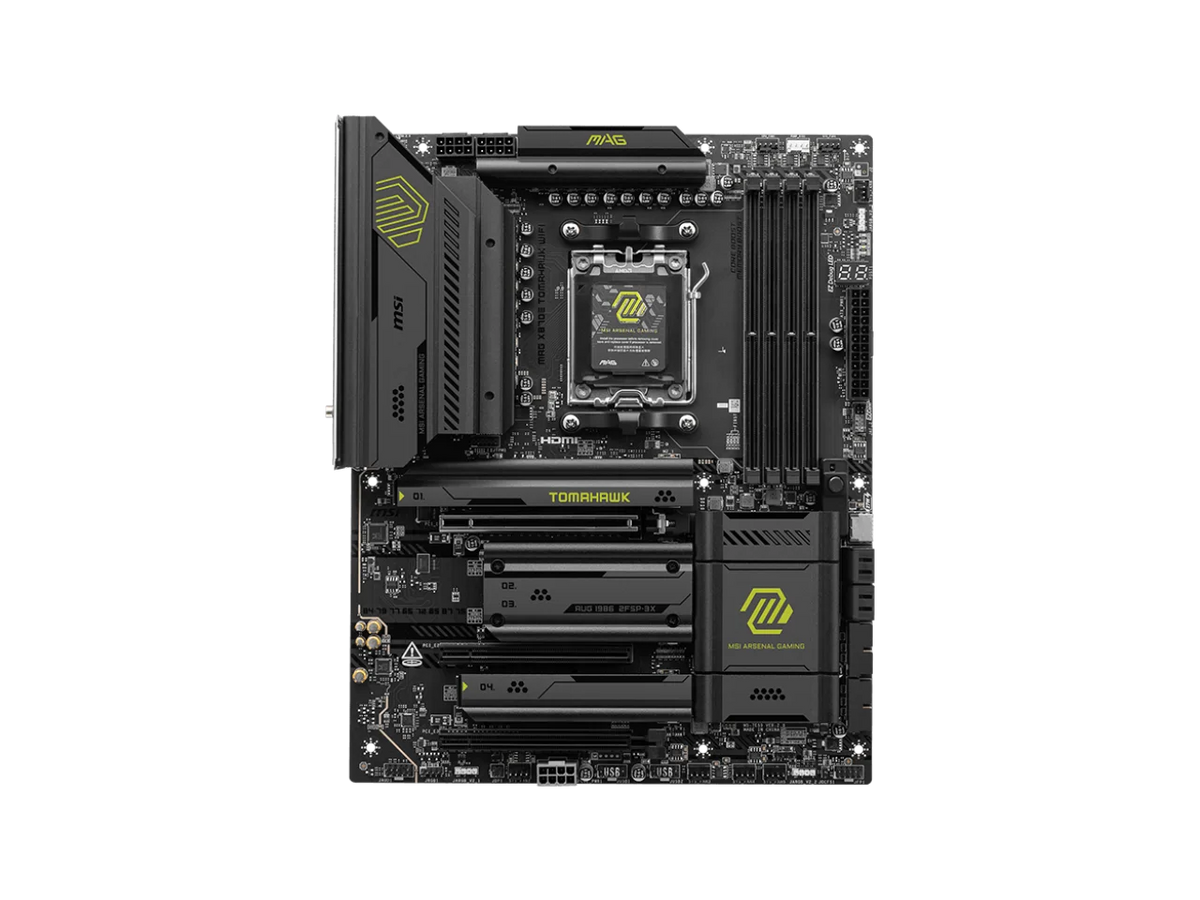 MSI MAG X870E TOMAHAWK WIFI Motherboard, ATX - Supports AMD Ryzen 9000 / 8000 / 7000 Processors, AM5 - 80A SPS VRM, DDR5 Memory Boost 8400+ MT/s (OC), PCIe 5.0 x16, M.2 Gen5, Wi-Fi 7, 5G LAN
