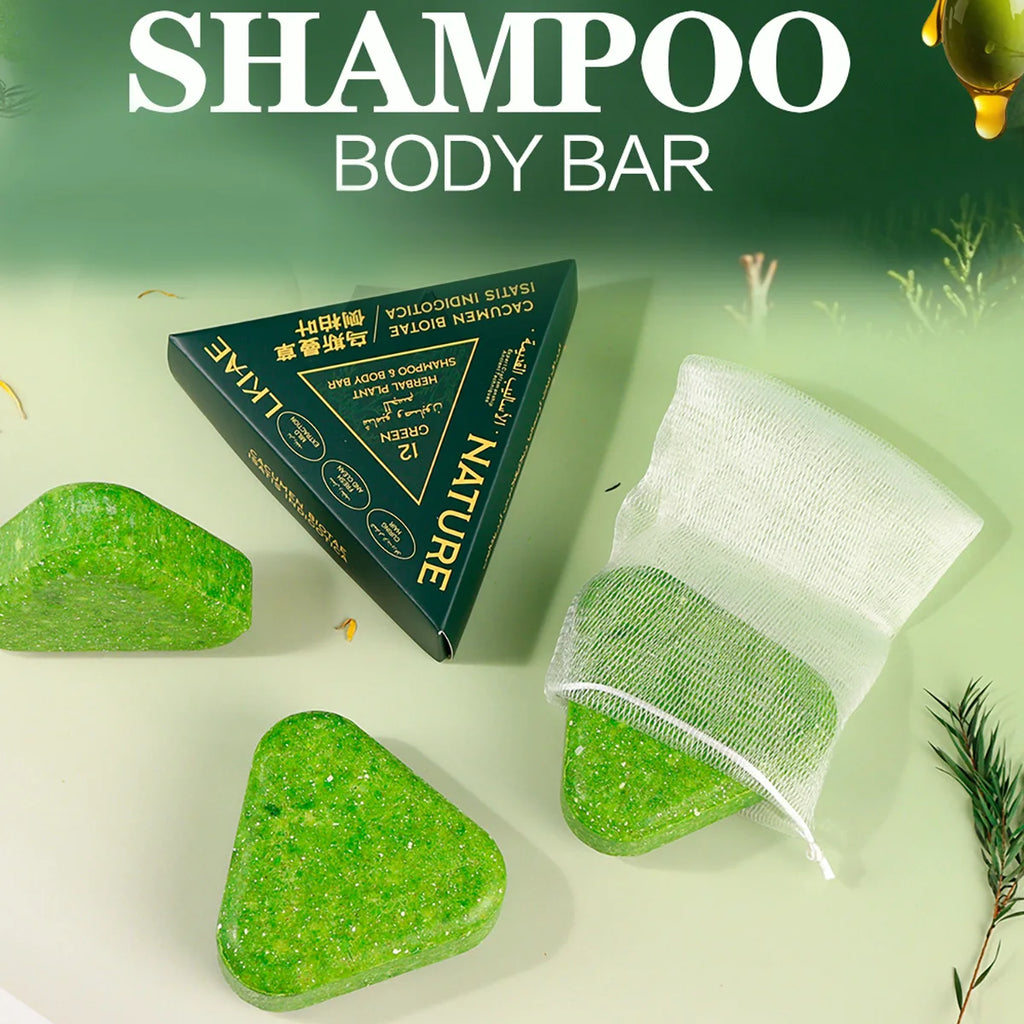LKIAE Anti-Hair Loss Soap, With Natural Arborvitae Leaves, Usman Grass, Reduce Dandruff, Cleansing, Promote Hair Growth, Smooth